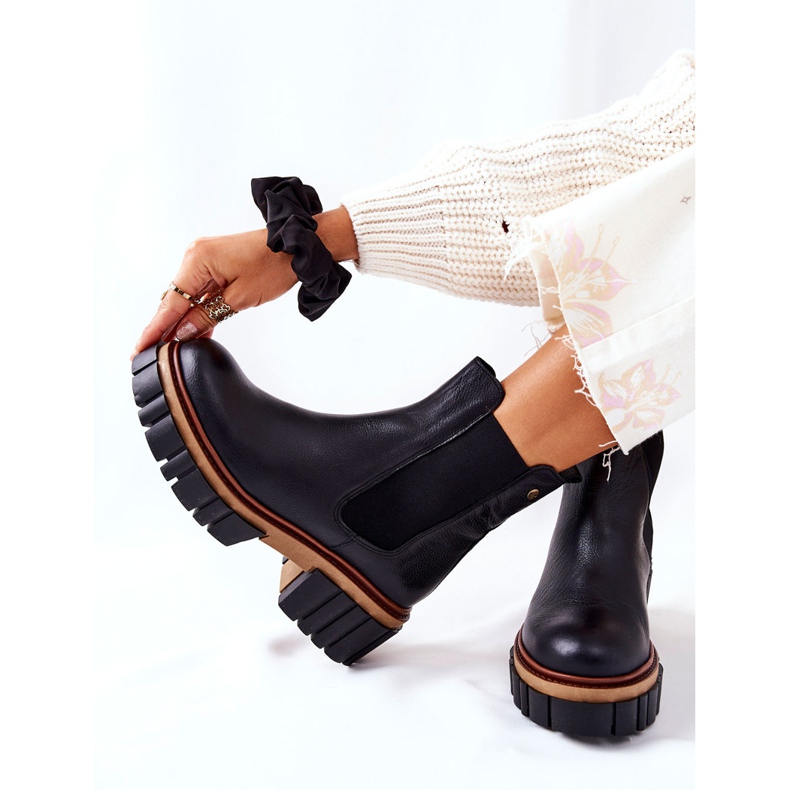 Bottes de Travailleurs en Cuir Noir Maciejka 05312-01 2