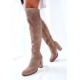 Bottines Shernan en daim cappuccino beige 1