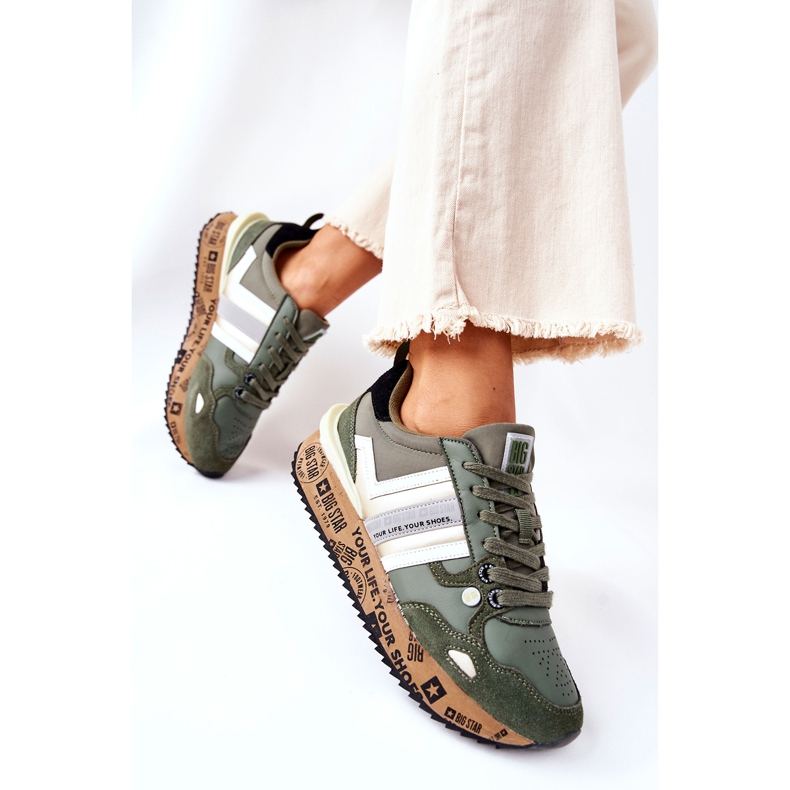 Chaussures de sport femme Big Star II274299 Kaki vert 2