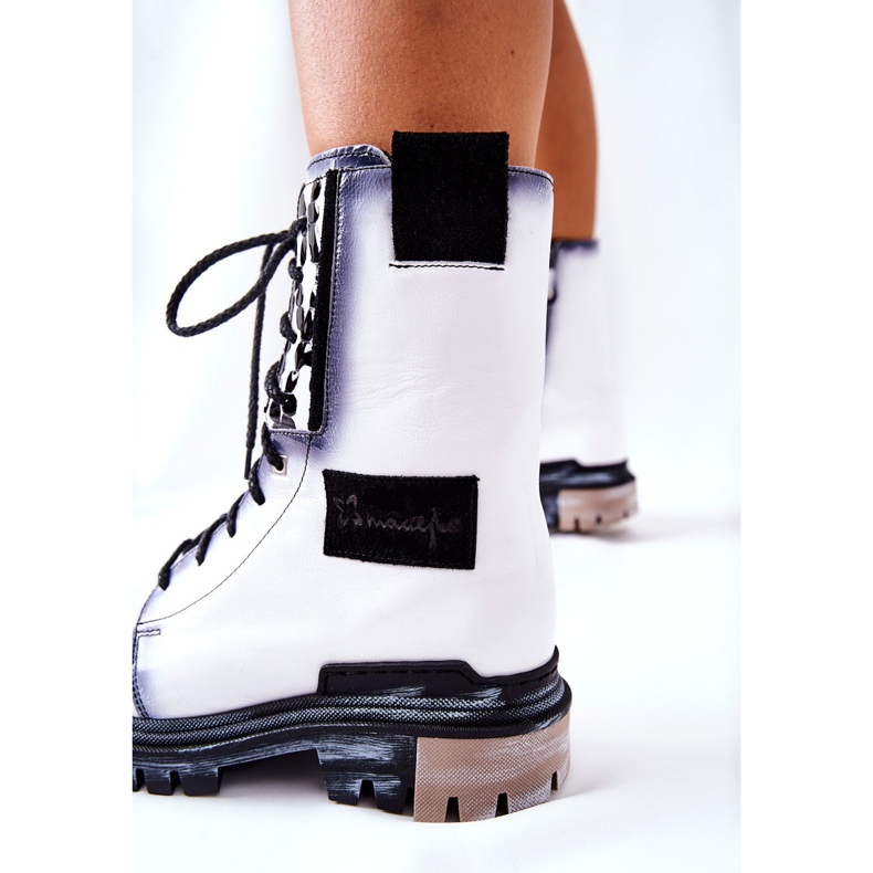 Bottines Cuir Bottes Chaudes Maciejka Blanc 05113-11 noir 1