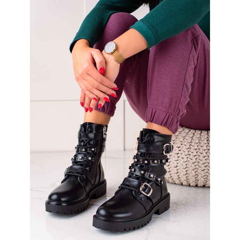 TRENDI Travailleurs noirs avec des strass le noir 1 TRENDI Travailleurs noirs avec des strass le noir 1