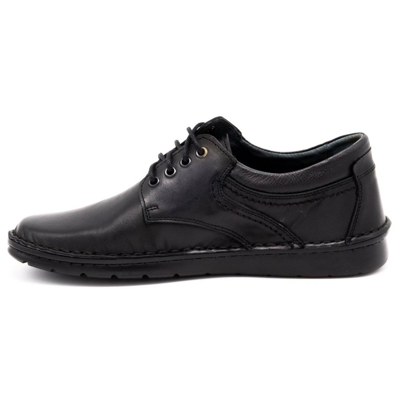 Olivier Chaussures casual en cuir pour hommes 7095 grain noir 1