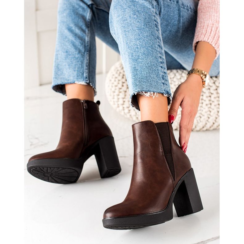 Super Mode Bottes marron chaud brun 1