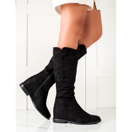 TRENDI Bottes compensées classiques le noir 2