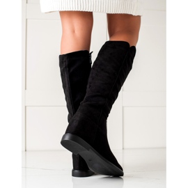 TRENDI Bottes compensées classiques le noir 3