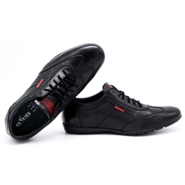 Olivier Chaussures casual en cuir pour hommes 7097DT noir le noir 10