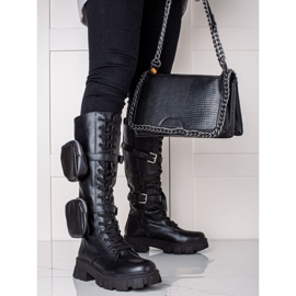 Best Shoes Bottes noires haute couture 1