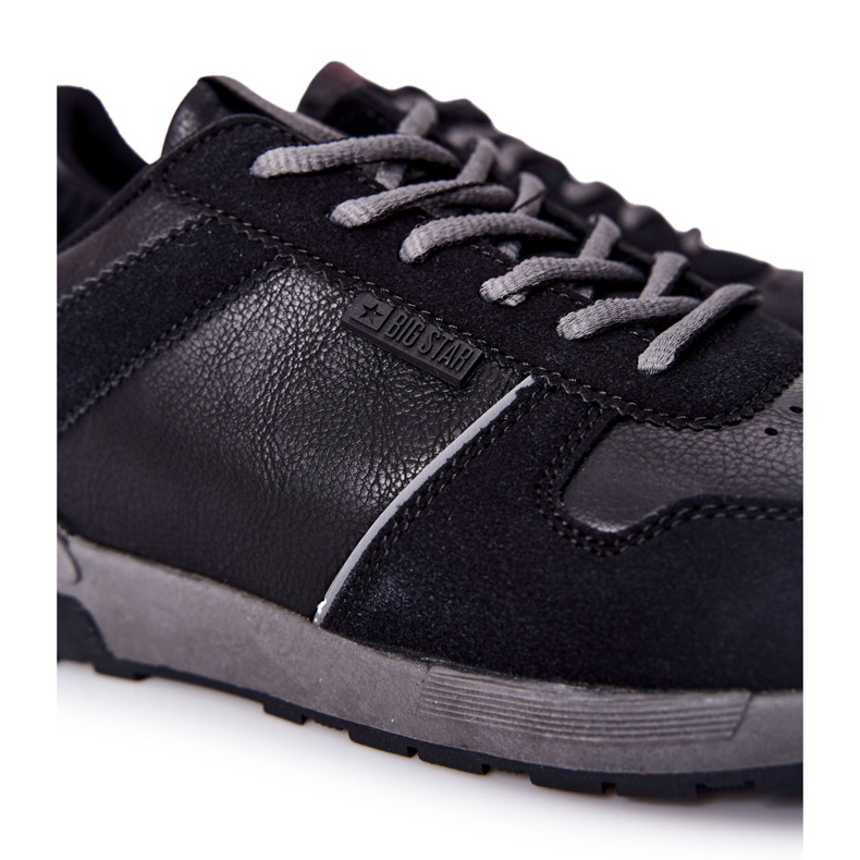 Chaussures de sport pour hommes en mousse à mémoire Big Star Black II174084 le noir 1 Chaussures de sport pour hommes en mousse à mémoire Big Star Black II174084 le noir 1