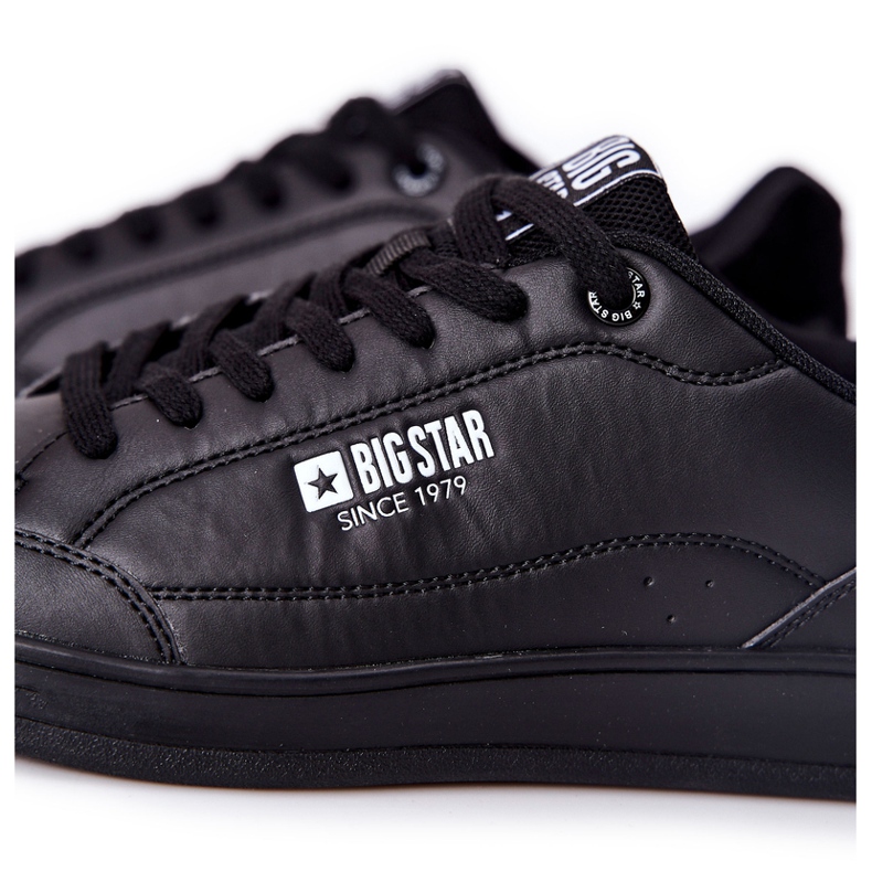 Baskets en cuir noir Big Star II174169 en mousse à mémoire de forme 1
