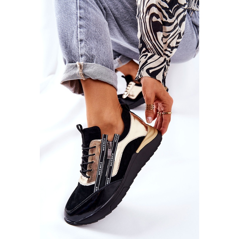 POTOCKI Chaussures de sport en cuir Baskets Noir Or Minor le noir 1 POTOCKI Chaussures de sport en cuir Baskets Noir Or Minor le noir 1