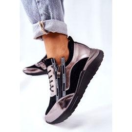 POTOCKI Chaussures De Sport En Cuir Baskets Noir Argent Minor 1