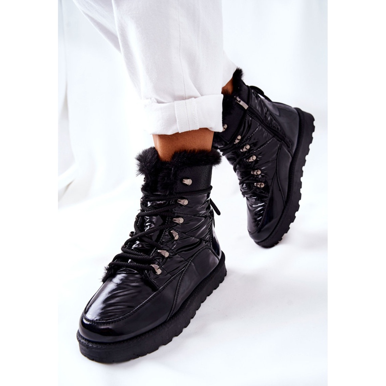 POTOCKI Bottes de neige hautes isolées en fourrure Noir Atchoum 1