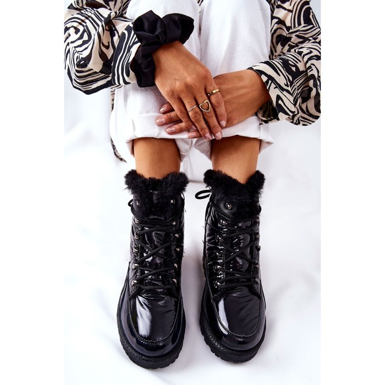 POTOCKI Bottes de neige hautes isolées en fourrure Noir Atchoum le noir 2