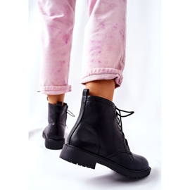 PH1 Bottes nouées en cuir noir classique Melome 2