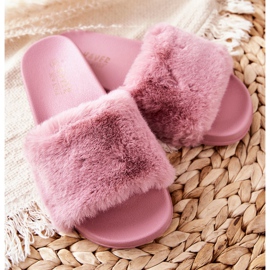 PH1 Chaussons profilés en caoutchouc avec fourrure Rose foncé Emmie 2