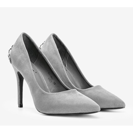 Escarpins gris sur un talon Maricka 1
