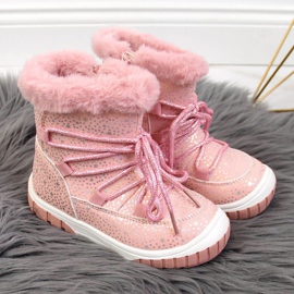 Bottines isolées Jr EVE325B rose blanc 1