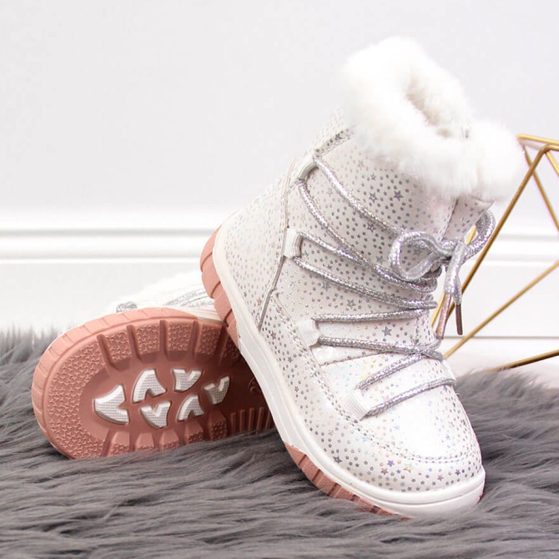 Bottines isolées Jr EVE325C blanc blanche 2