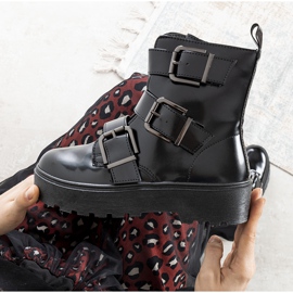 Bottines noires sur la plateforme Austin le noir 1