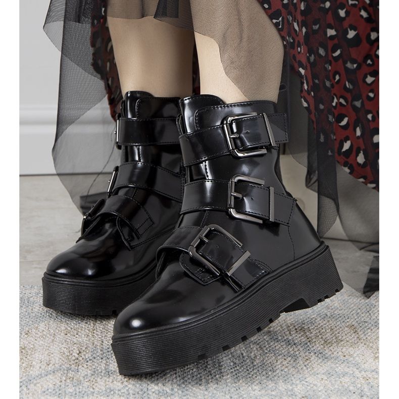 Bottines noires sur la plateforme Austin le noir 2