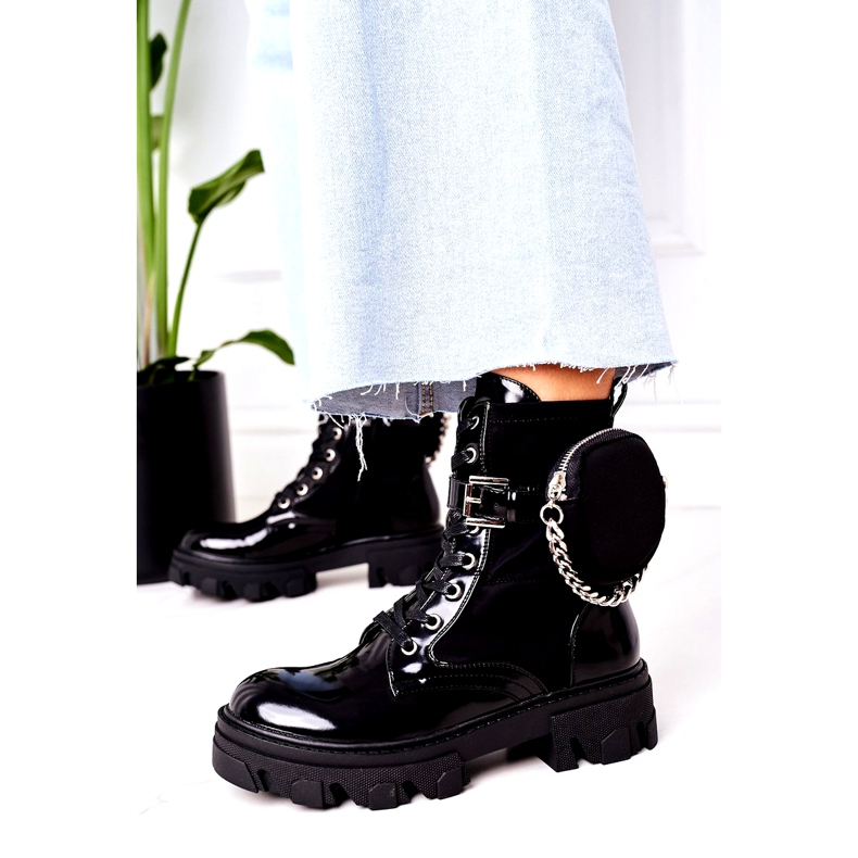 Travailleurs isolés pour femmes avec rein et chaîne noir le noir 2