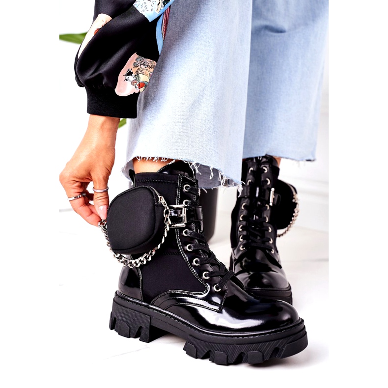 Travailleurs isolés pour femmes avec rein et chaîne noir le noir 3