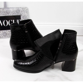 Bottines à talons en peau de serpent Potocki W WOL30A noir 1