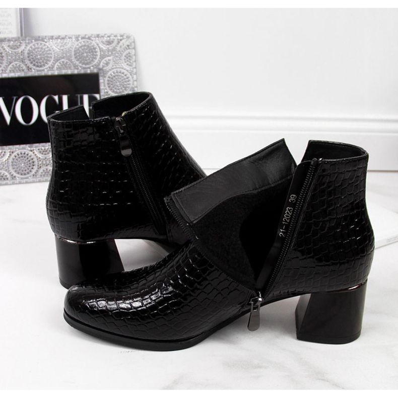 Bottines à talons en peau de serpent Potocki W WOL30A noir le noir 1