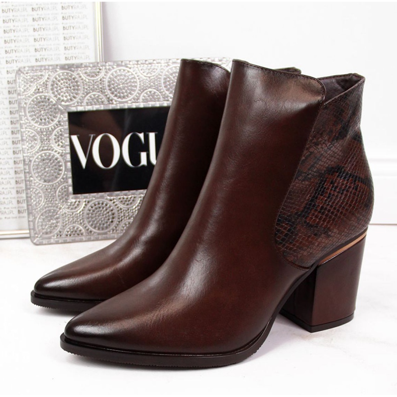 Boots isolées peau de serpent Potocki W WOL31B marron brun 1 Boots isolées peau de serpent Potocki W WOL31B marron brun 1