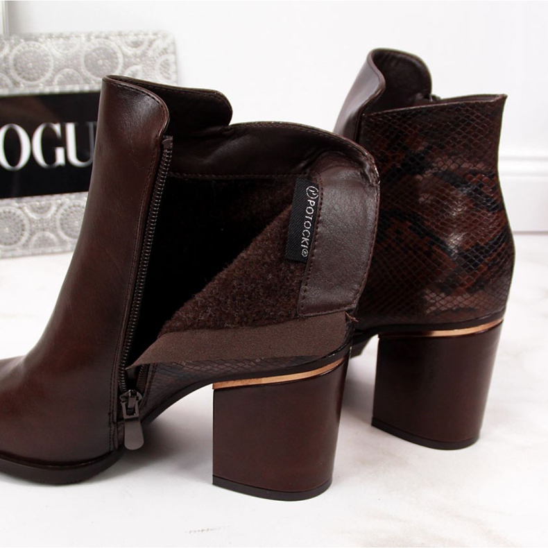 Boots isolées peau de serpent Potocki W WOL31B marron brun 2 Boots isolées peau de serpent Potocki W WOL31B marron brun 2