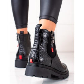 Goodin Bottes noires sur la plate-forme 1