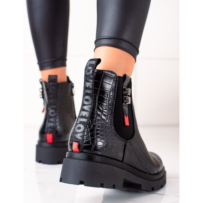 Goodin Bottes noires sur la plate-forme 1