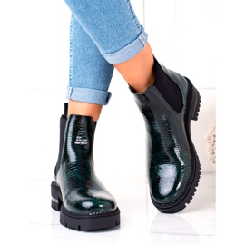 Bottines Laquées Łuska Sergio Leone TR746 Vert 2
