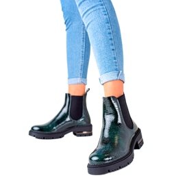 Bottines Laquées Łuska Sergio Leone TR746 Vert 3
