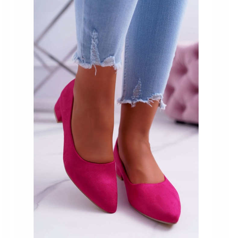PS1 Escarpins Classiques Femme Daim Fuchsia Rheya rose 3