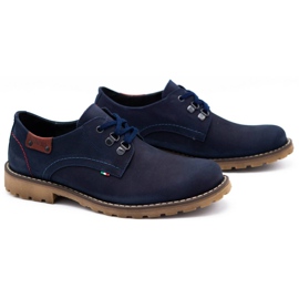 Olivier Chaussures homme bottines cuir 812MP bleu marine 2
