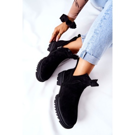 POTOCKI Bottes Corano noires avec une fermeture éclair découpée 1