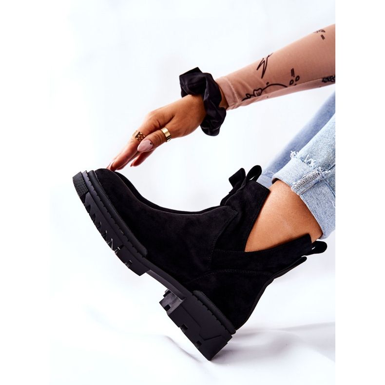 POTOCKI Bottes Corano noires avec une fermeture éclair découpée le noir 2