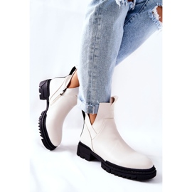 POTOCKI Bottes Corano blanches avec une coupe zippée 3