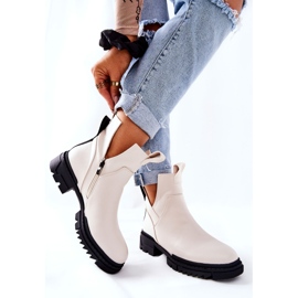 POTOCKI Bottes Corano blanches avec une coupe zippée 6