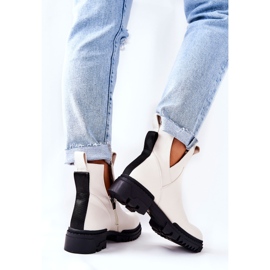 POTOCKI Bottes Corano blanches avec une coupe zippée 4