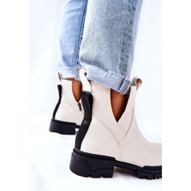 POTOCKI Bottes Corano blanches avec une coupe zippée 5