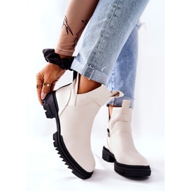 POTOCKI Bottes Corano blanches avec une coupe zippée 7
