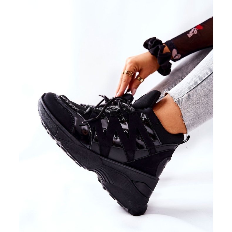 Chaussures compensées noires Hesane Sport 2