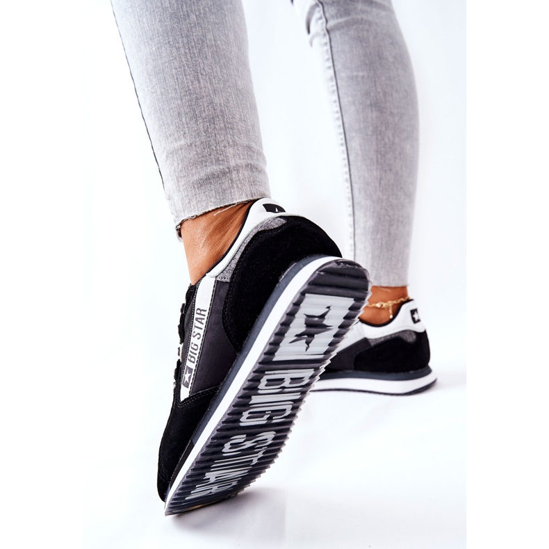 Chaussures de sport en cuir Big Star II274271 Noir blanc 1