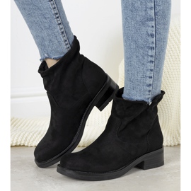 Bottines noires à talons plats Orva le noir 2