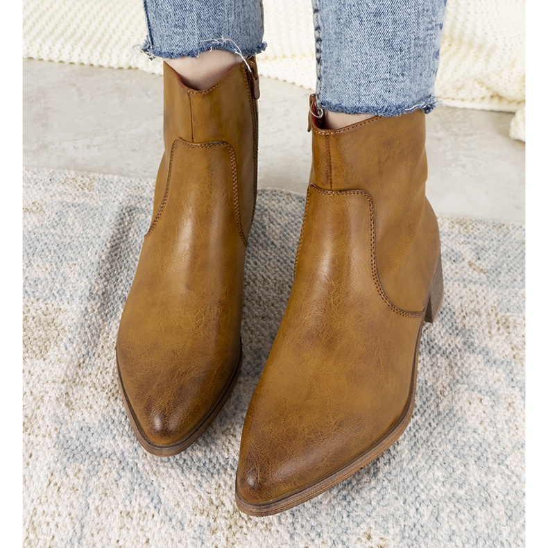 Boots camel femme, santiags Hortense brun 1