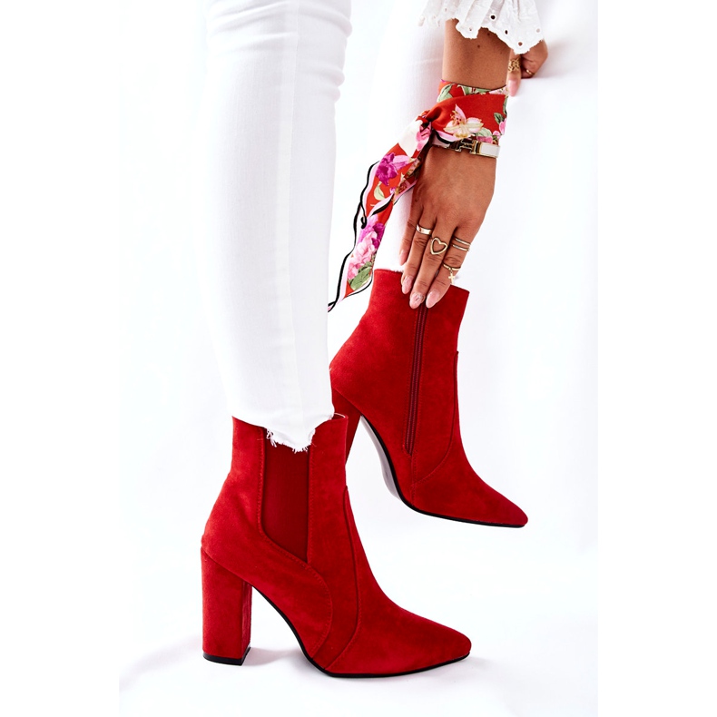 PG1 Bottes En Daim Pour Femmes Sur Un Talon Rouge Kastren 3