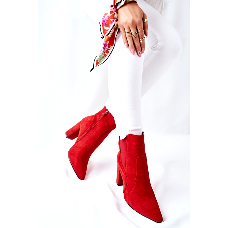 PG1 Bottes En Daim Pour Femmes Sur Un Talon Rouge Kastren 1