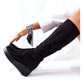 S.Barski Bottines Compensées En Daim S. Barski Noir Celina 5